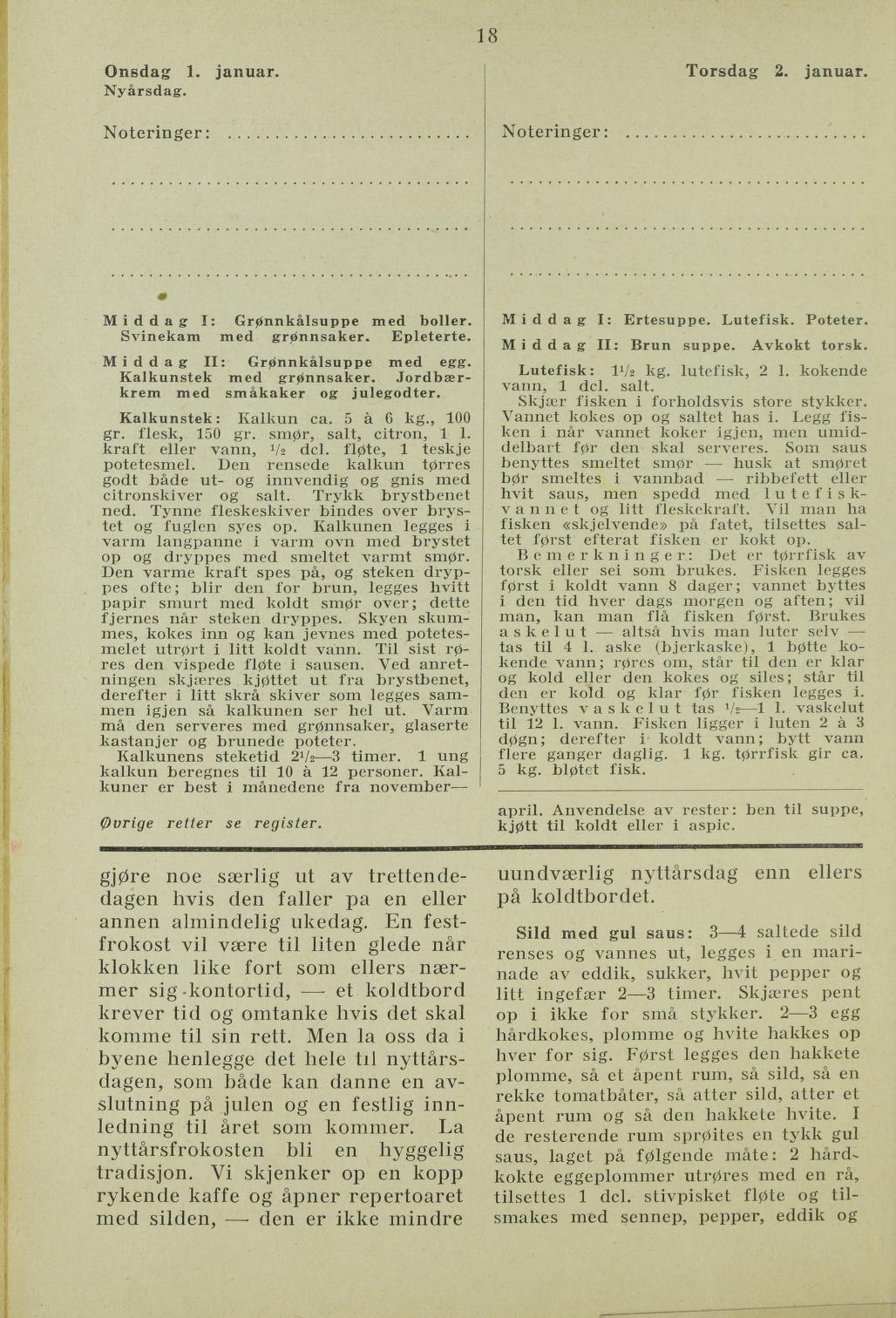 Faksimile av almanakksiden 1. januar 1936