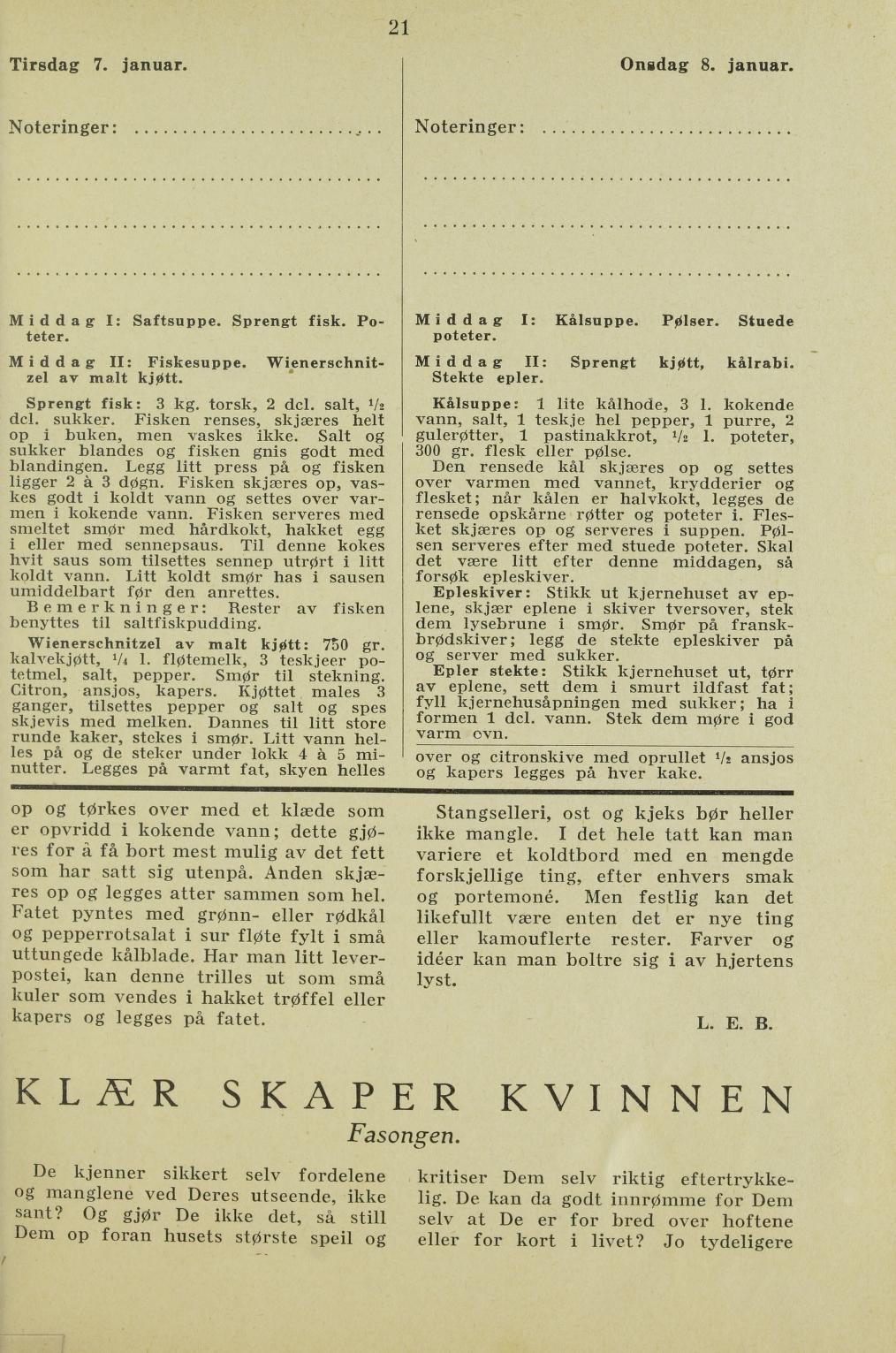 Faksimile av almanakksiden 7. januar 1936