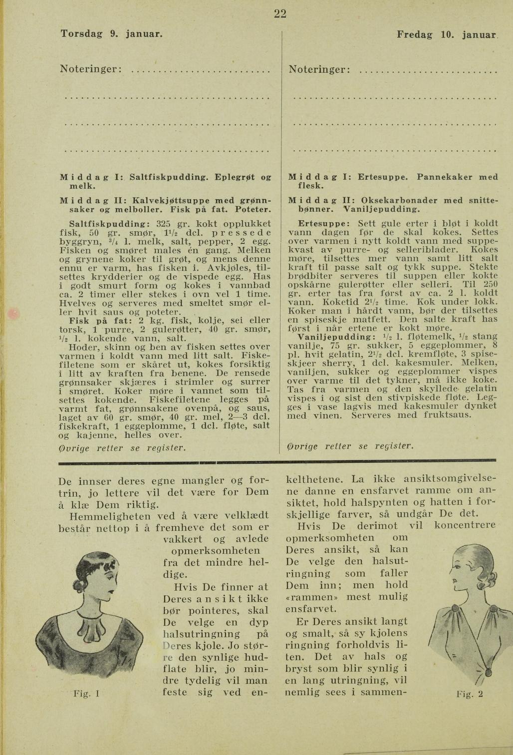 Faksimile av almanakksiden 9. januar 1936