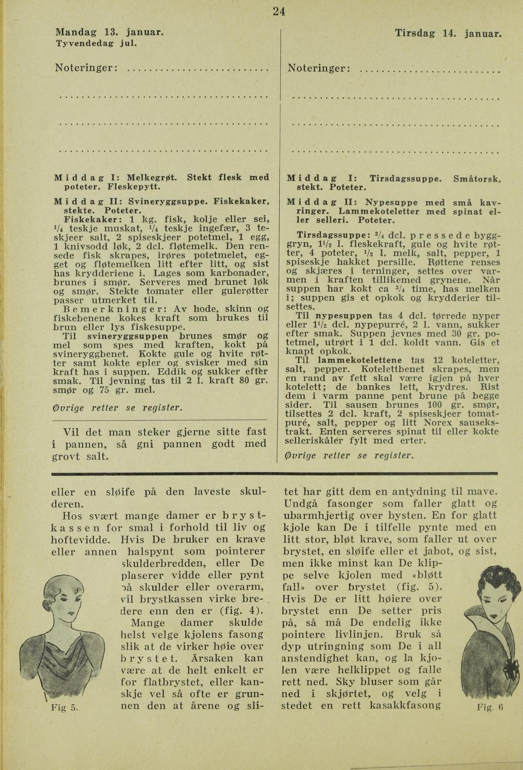 Faksimile av almanakksiden 13. januar 1936
