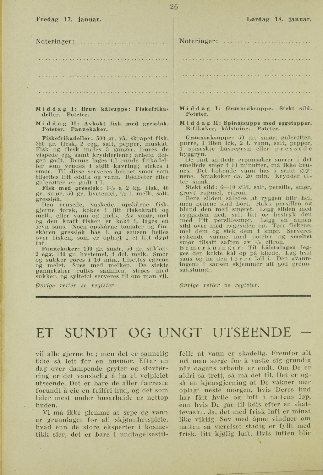 Faksimile av almanakksiden 17. januar 1936