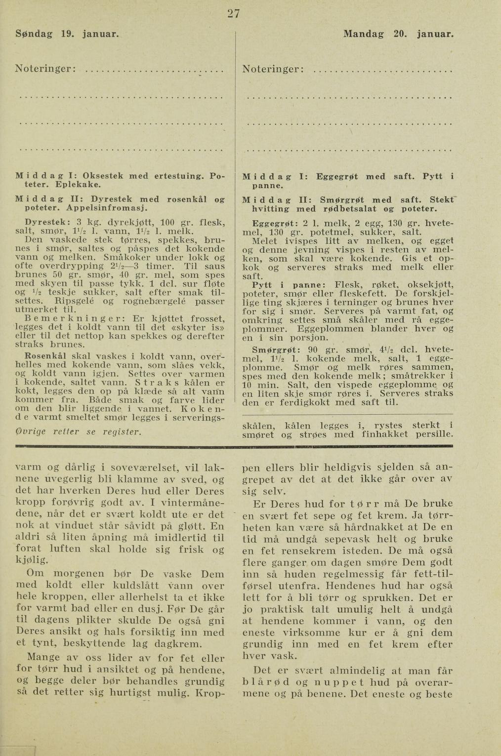 Faksimile av almanakksiden 19. januar 1936
