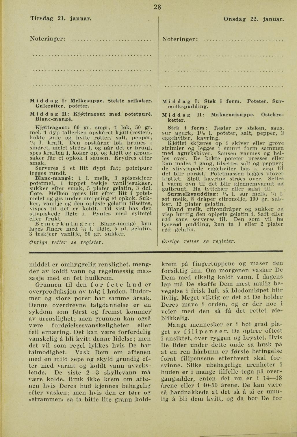 Faksimile av almanakksiden 21. januar 1936