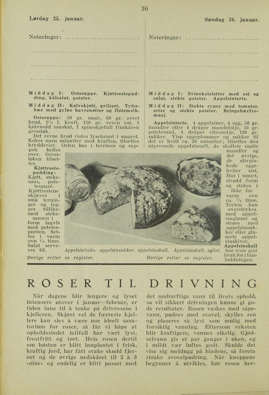 Faksimile av almanakksiden 25. januar 1936