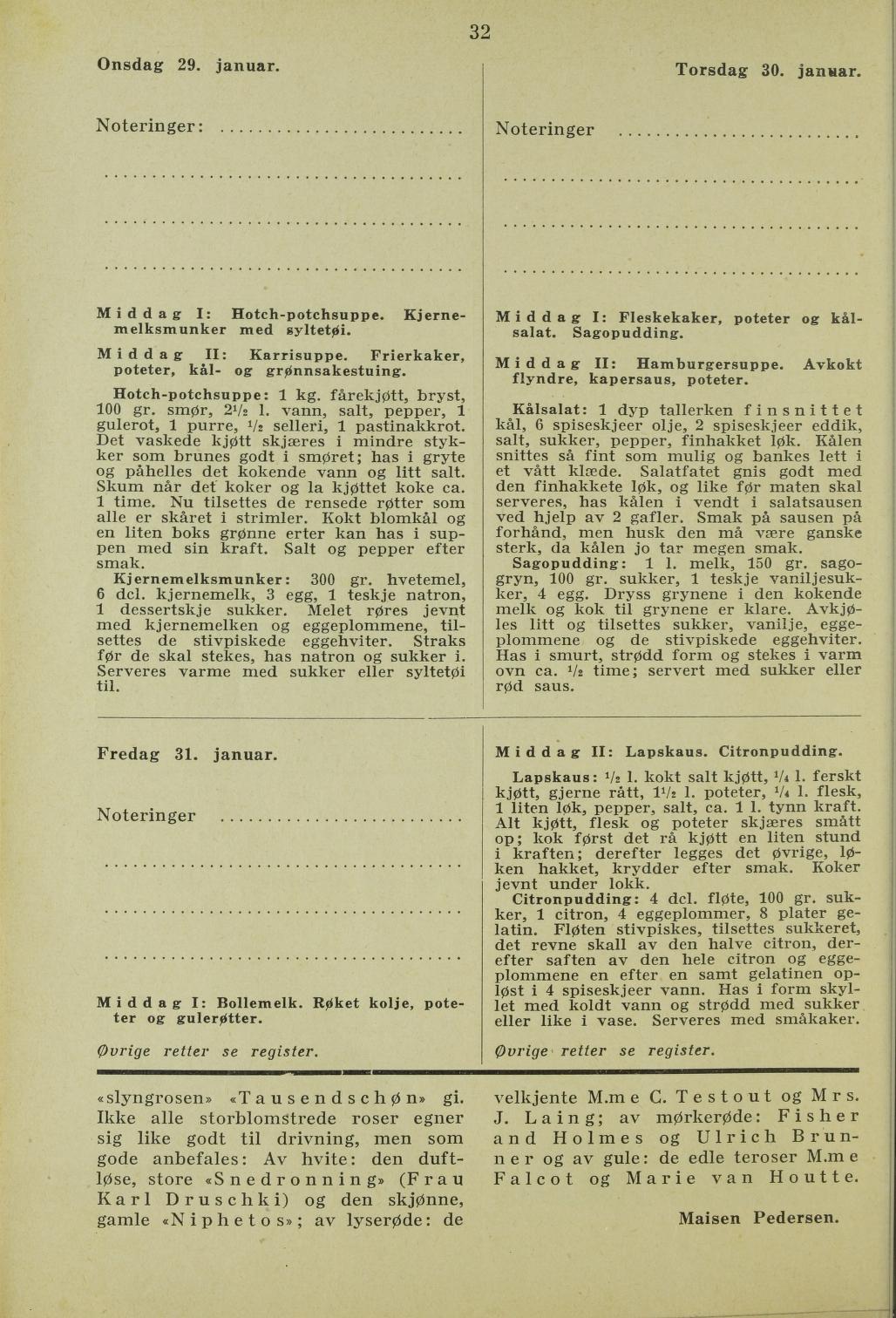 Faksimile av almanakksiden 29. januar 1936