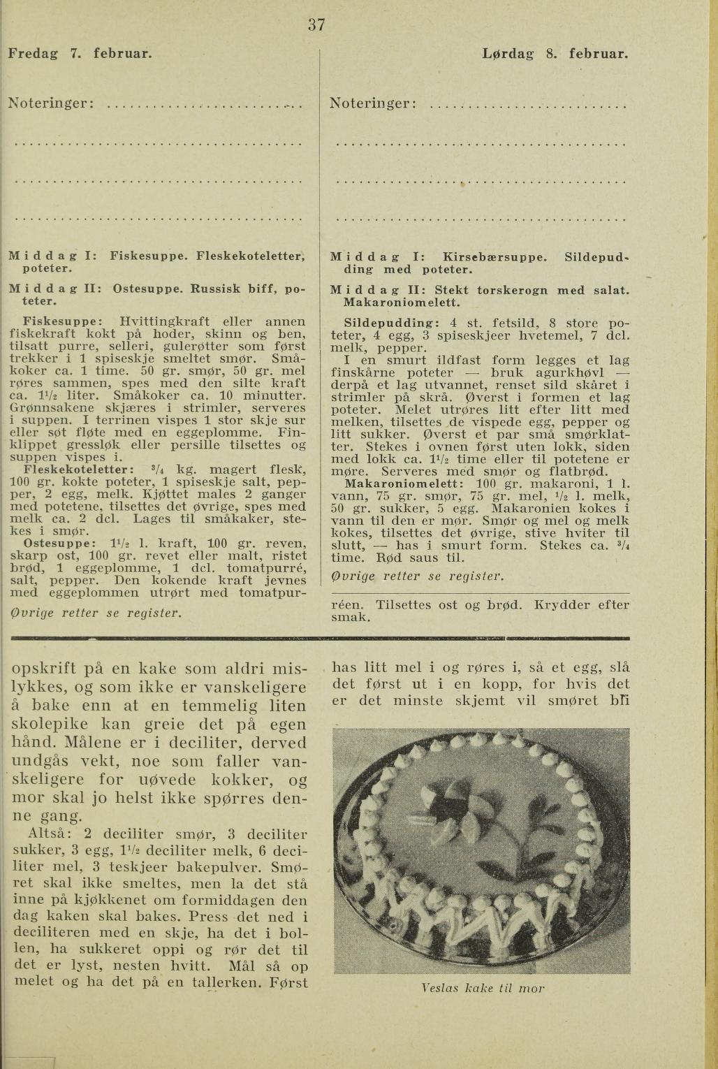 Faksimile av almanakksiden 7. februar 1936