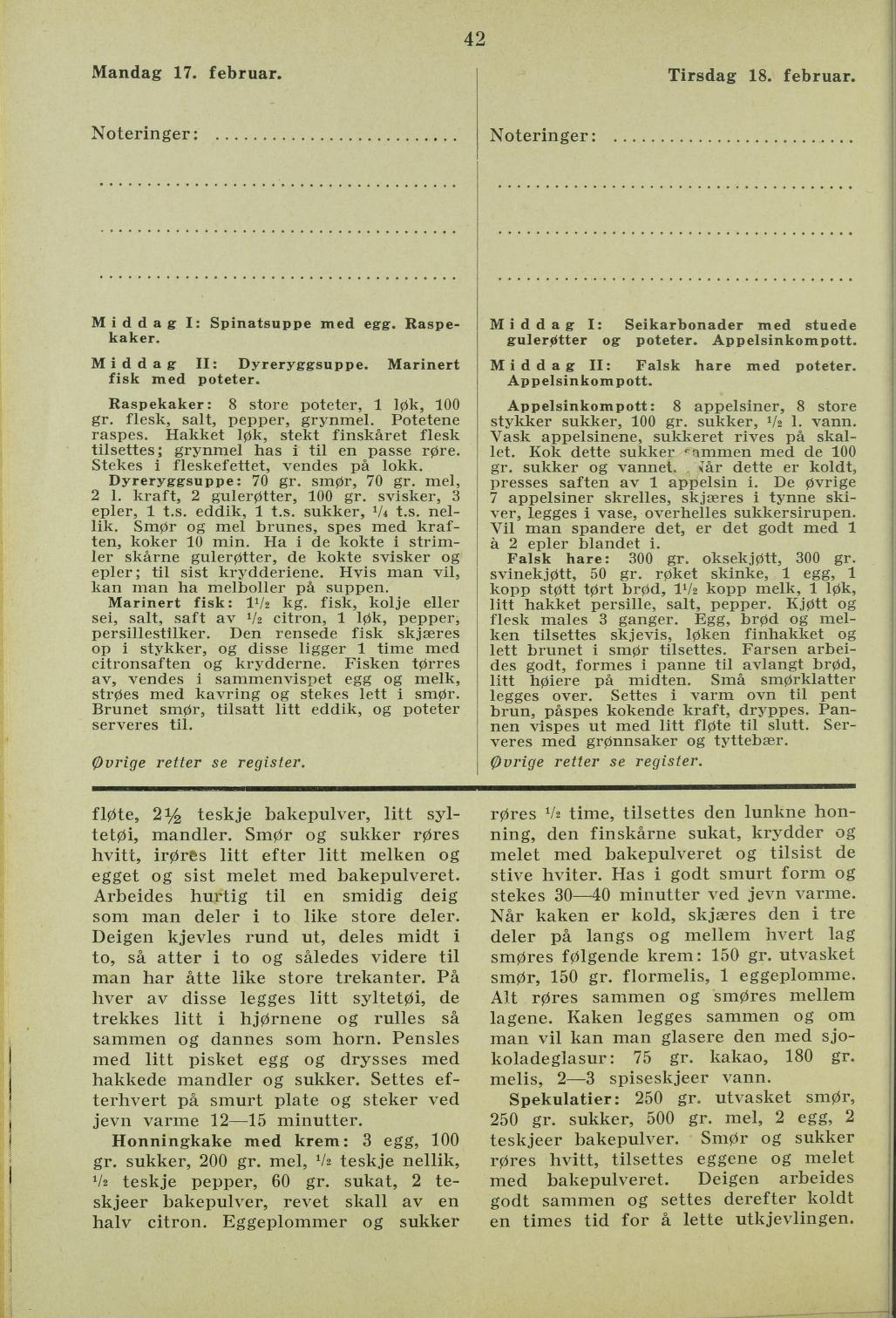 Faksimile av almanakksiden 17. februar 1936