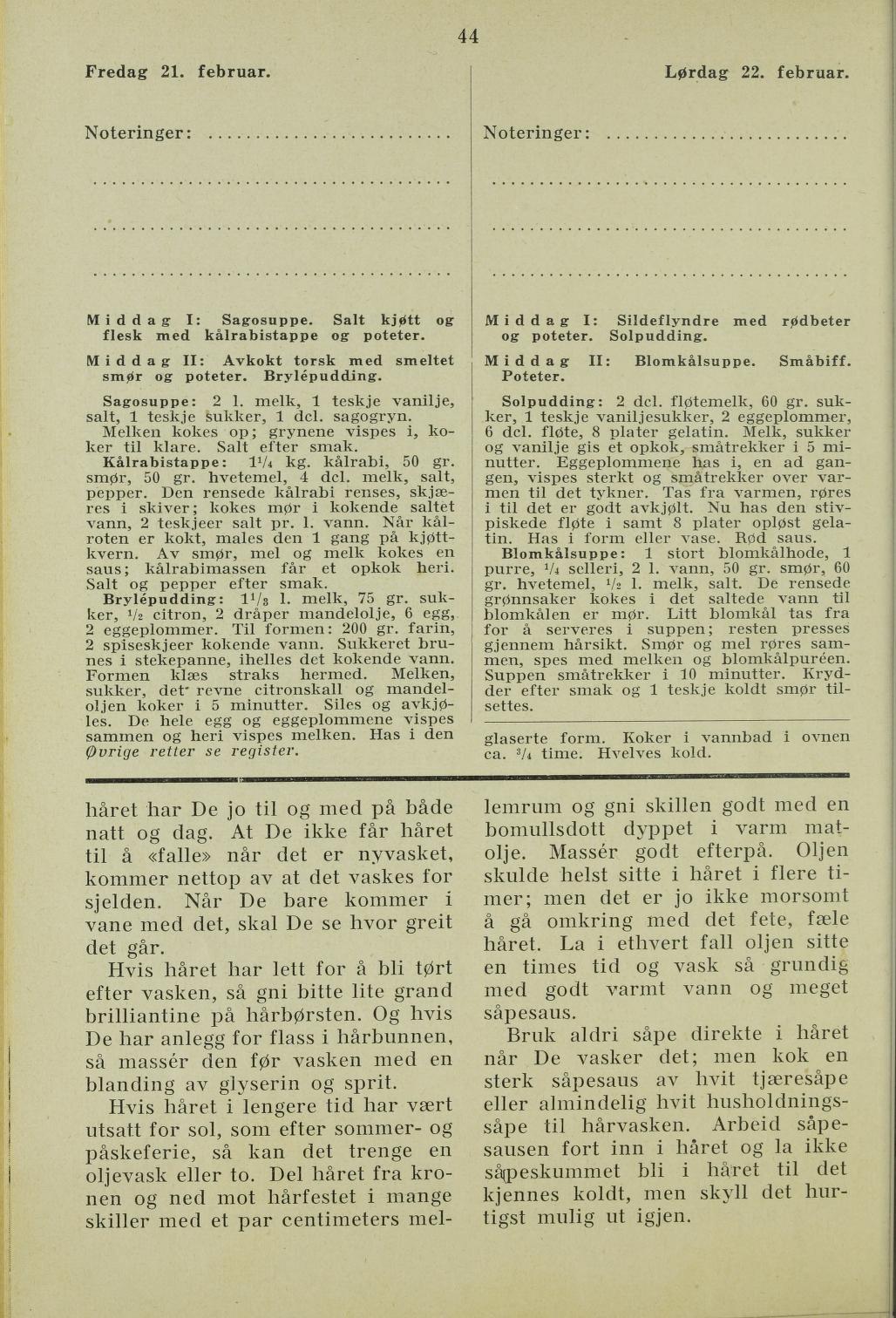 Faksimile av almanakksiden 21. februar 1936