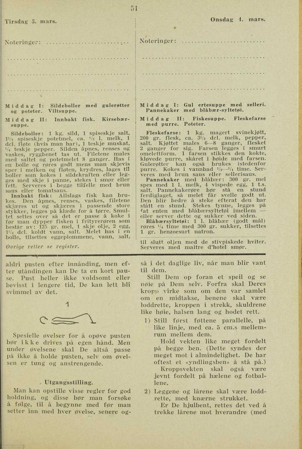Faksimile av almanakksiden 3. mars 1936