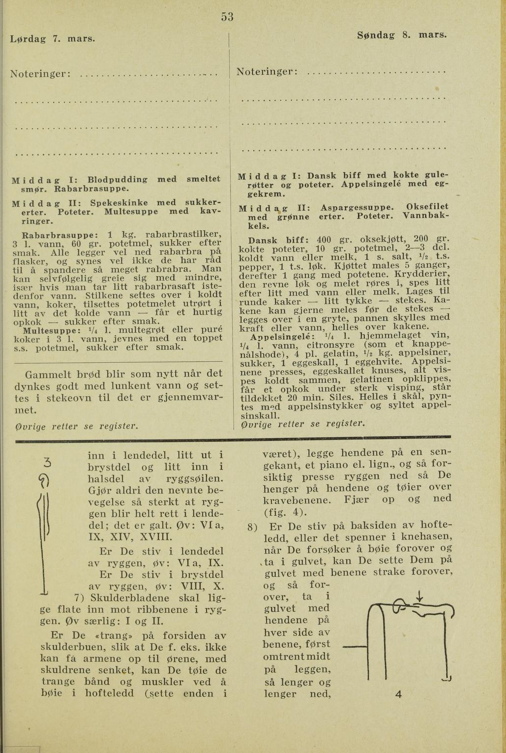 Faksimile av almanakksiden 7. mars 1936