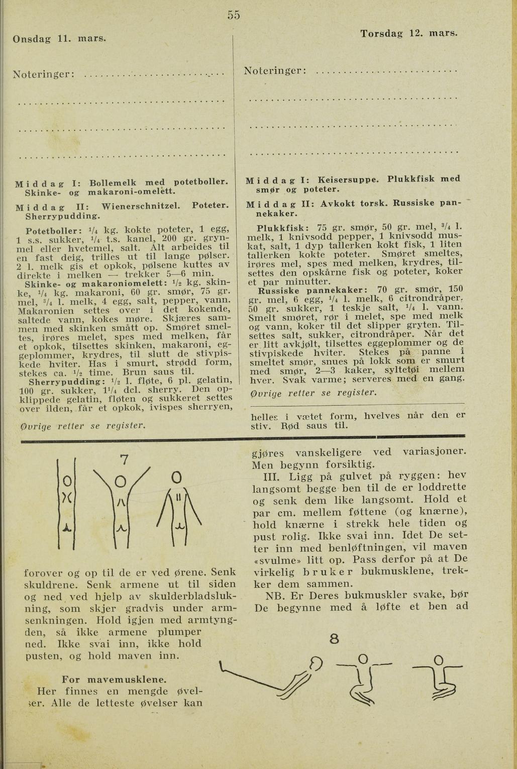Faksimile av almanakksiden 11. mars 1936