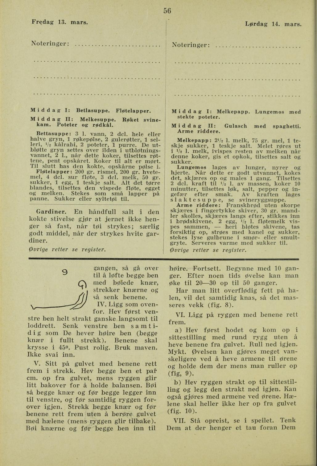 Faksimile av almanakksiden 13. mars 1936