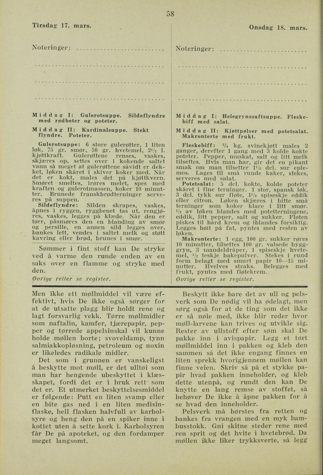 Faksimile av almanakksiden 17. mars 1936