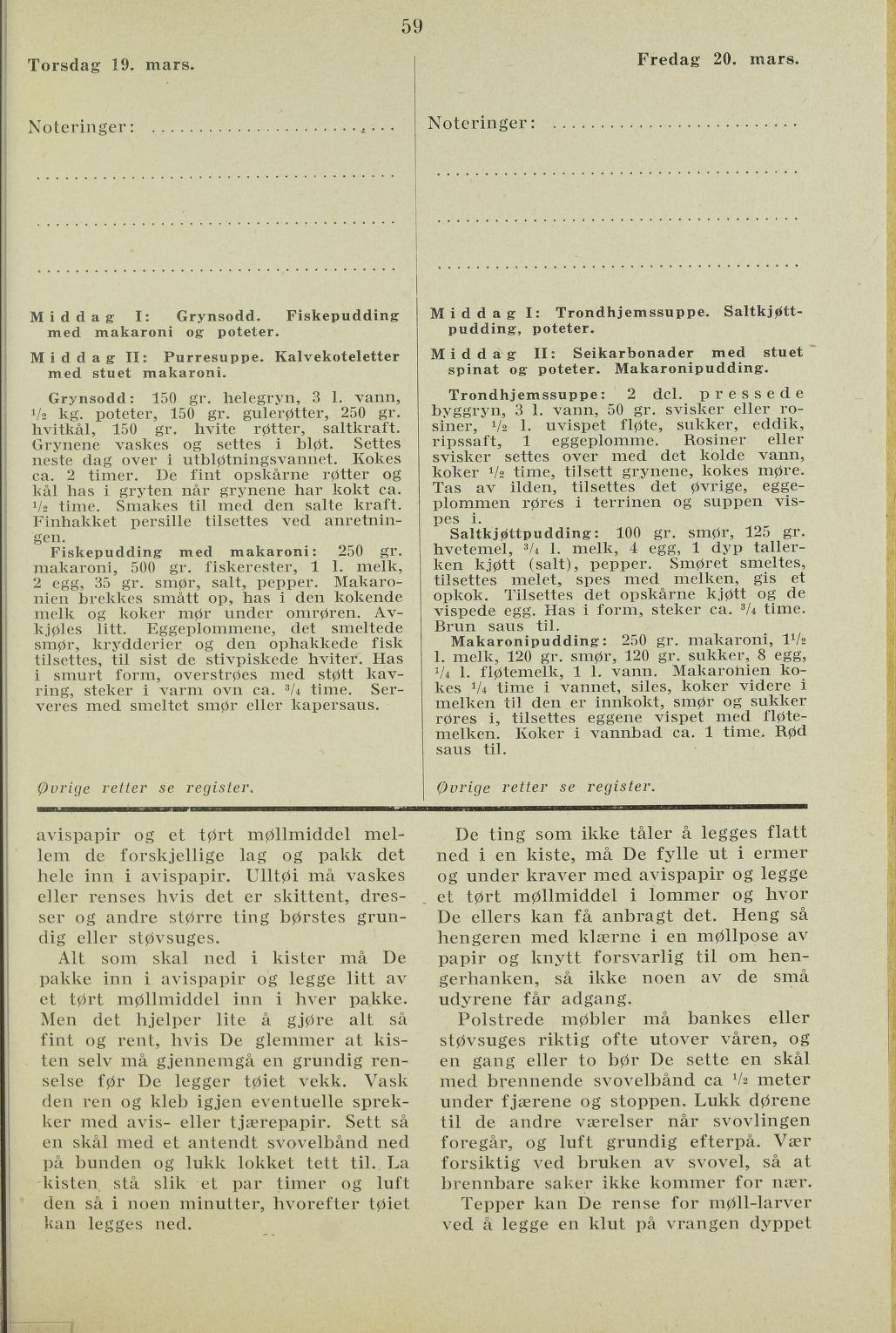 Faksimile av almanakksiden 19. mars 1936