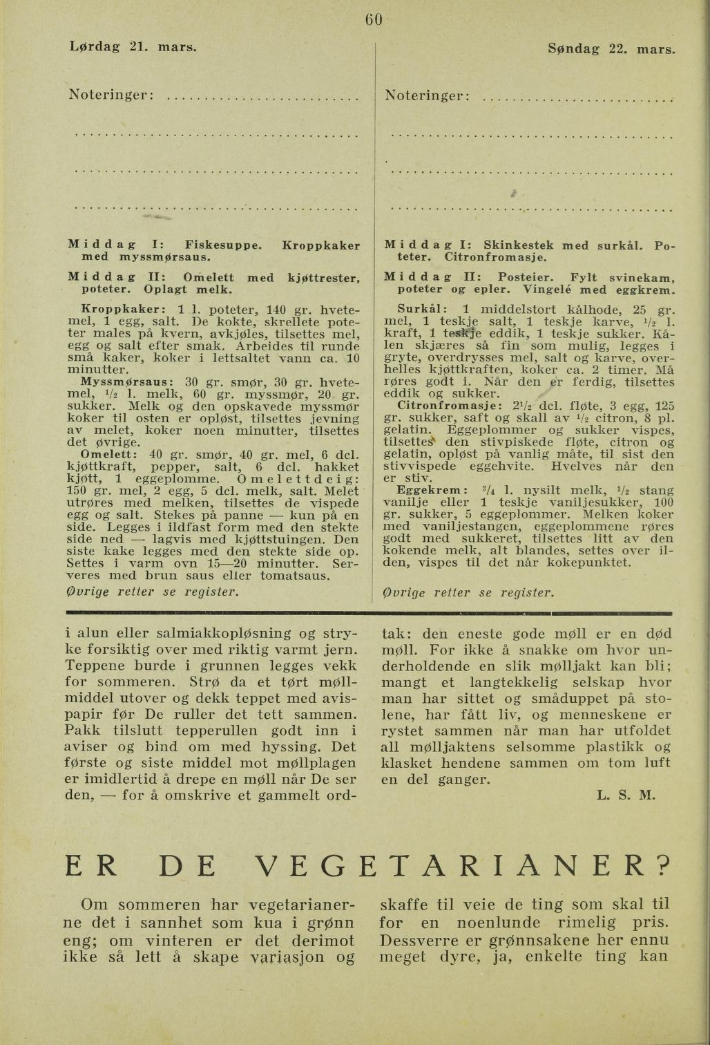 Faksimile av almanakksiden 21. mars 1936