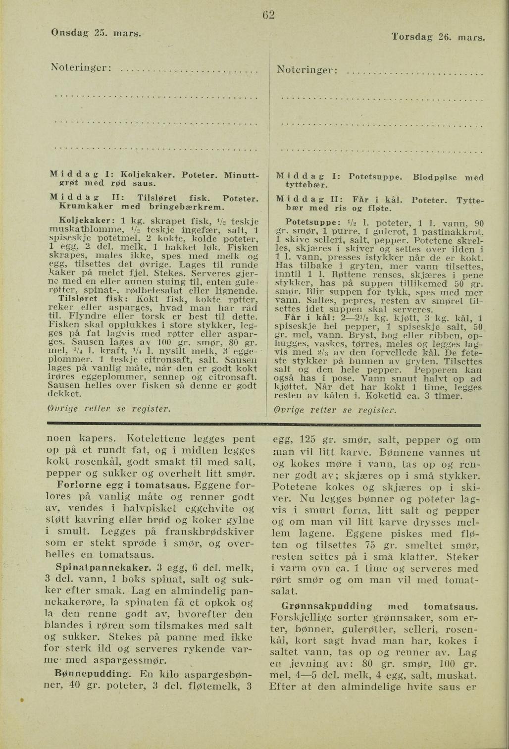 Faksimile av almanakksiden 25. mars 1936