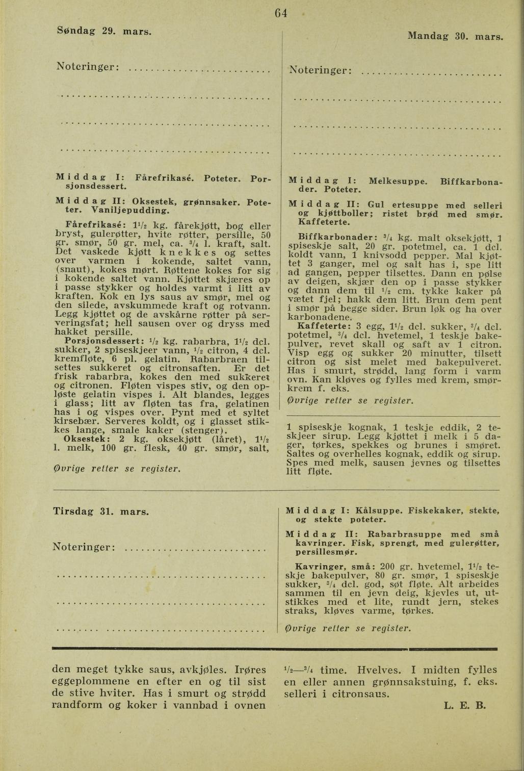 Faksimile av almanakksiden 29. mars 1936