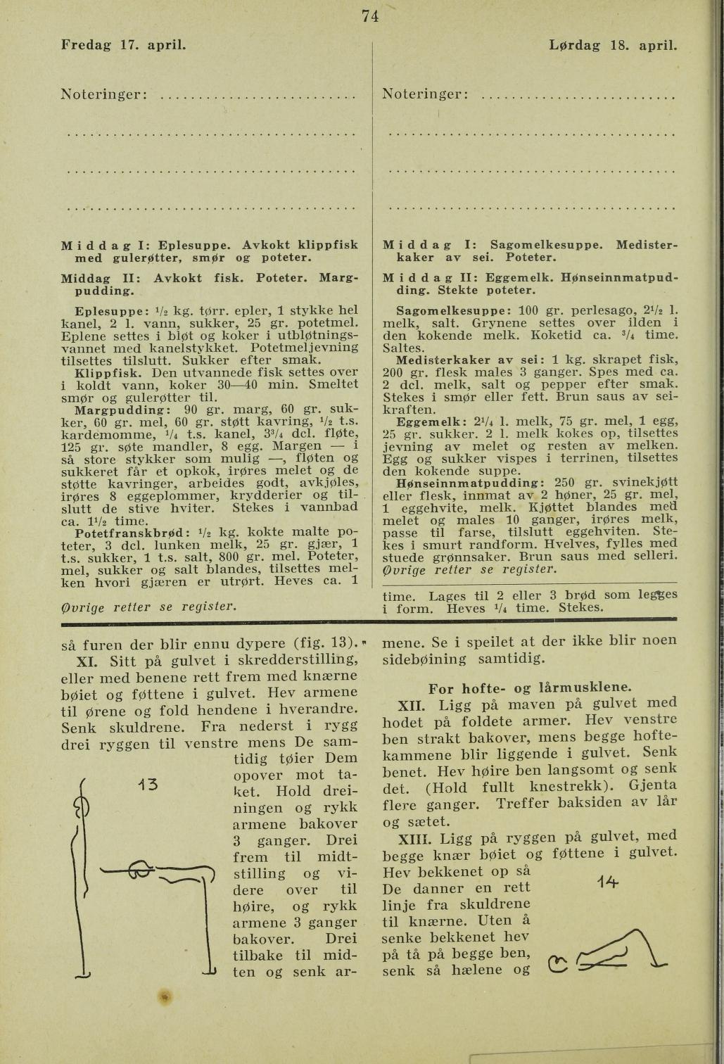 Faksimile av almanakksiden 17. april 1936