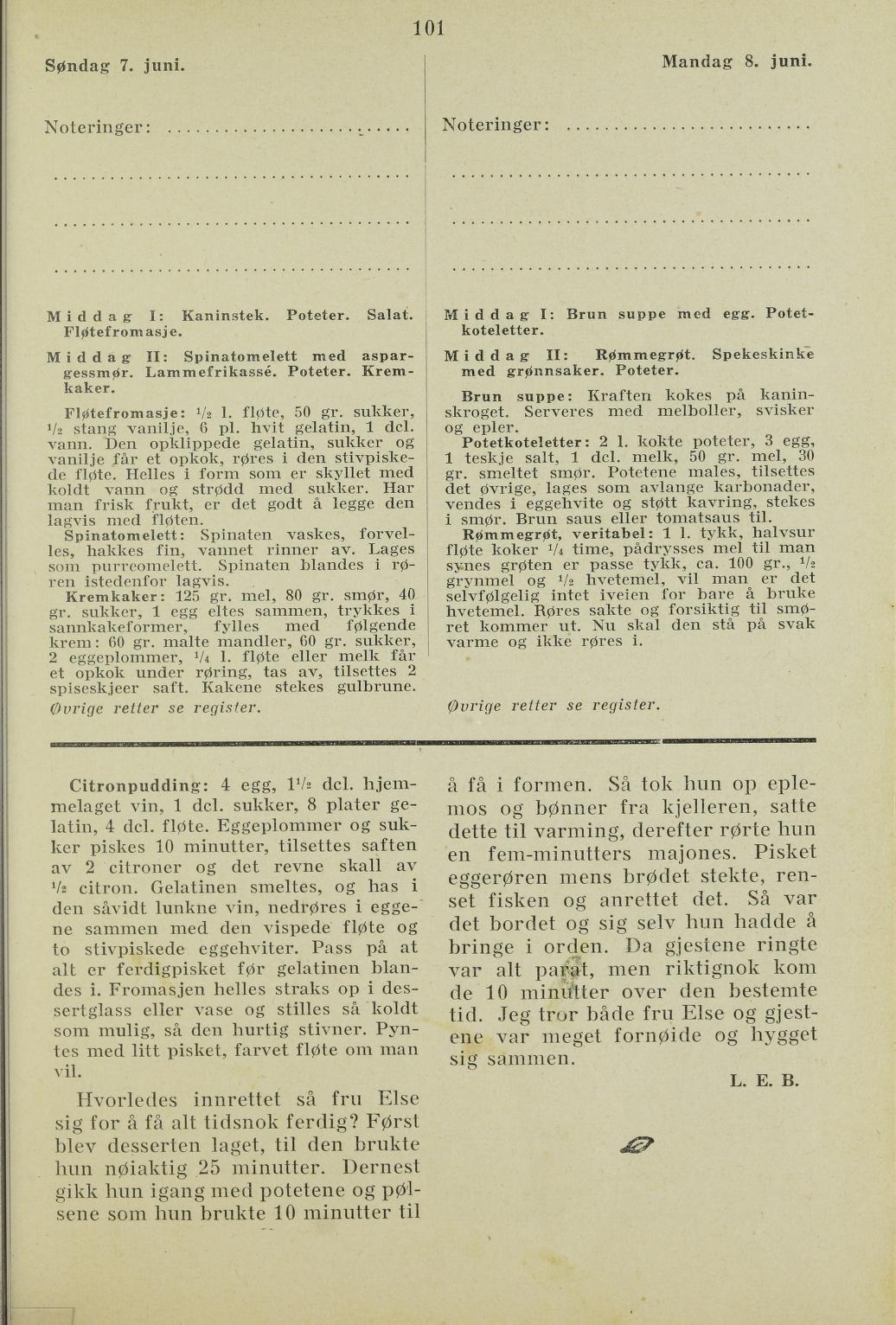 Faksimile av almanakksiden 7. juni 1936