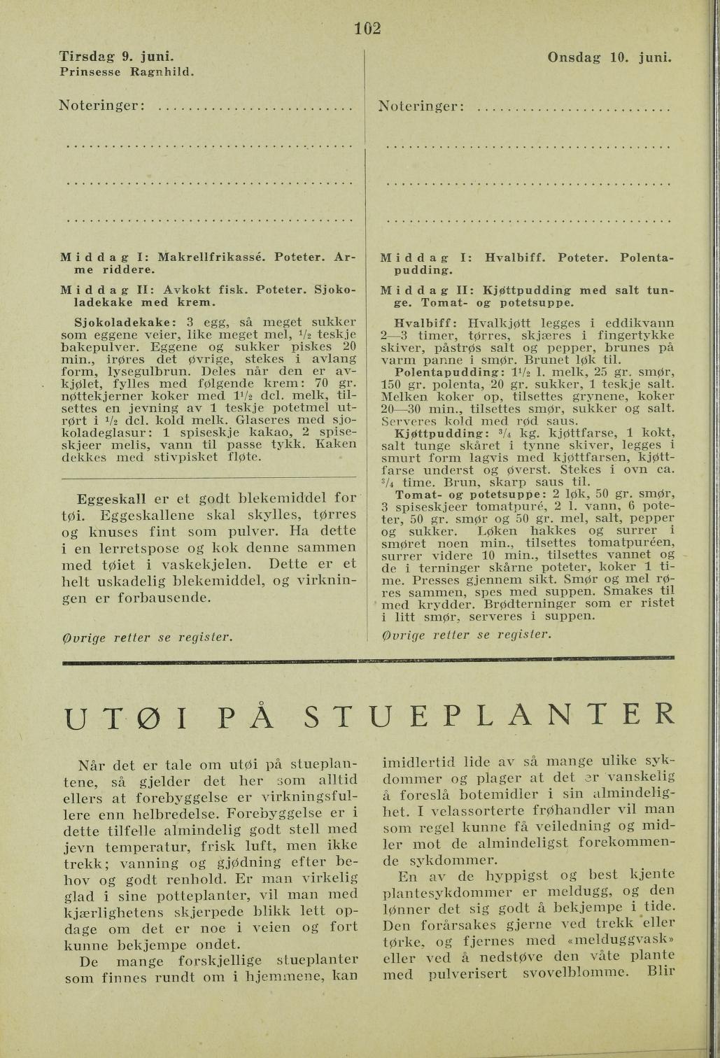 Faksimile av almanakksiden 9. juni 1936