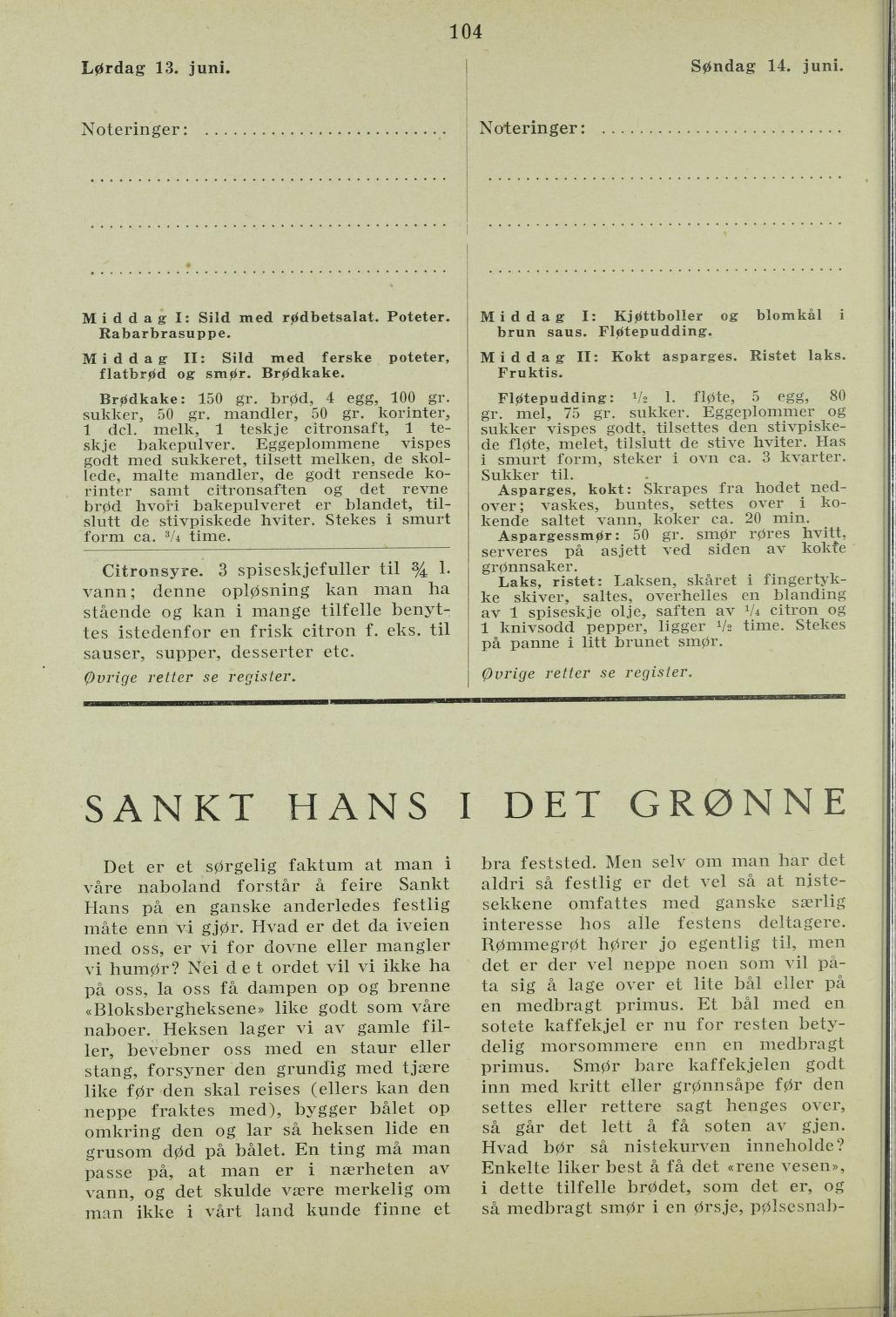 Faksimile av almanakksiden 13. juni 1936