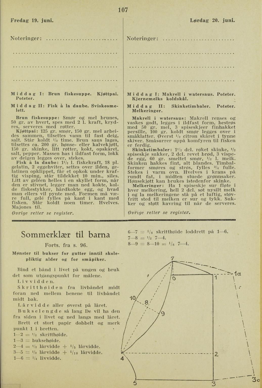 Faksimile av almanakksiden 19. juni 1936