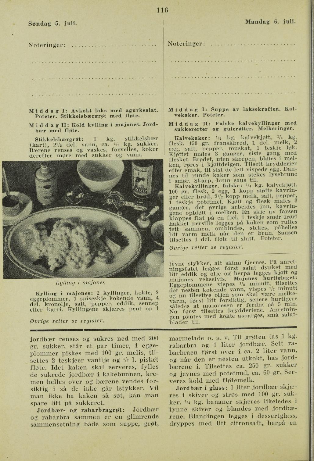 Faksimile av almanakksiden 5. juli 1936