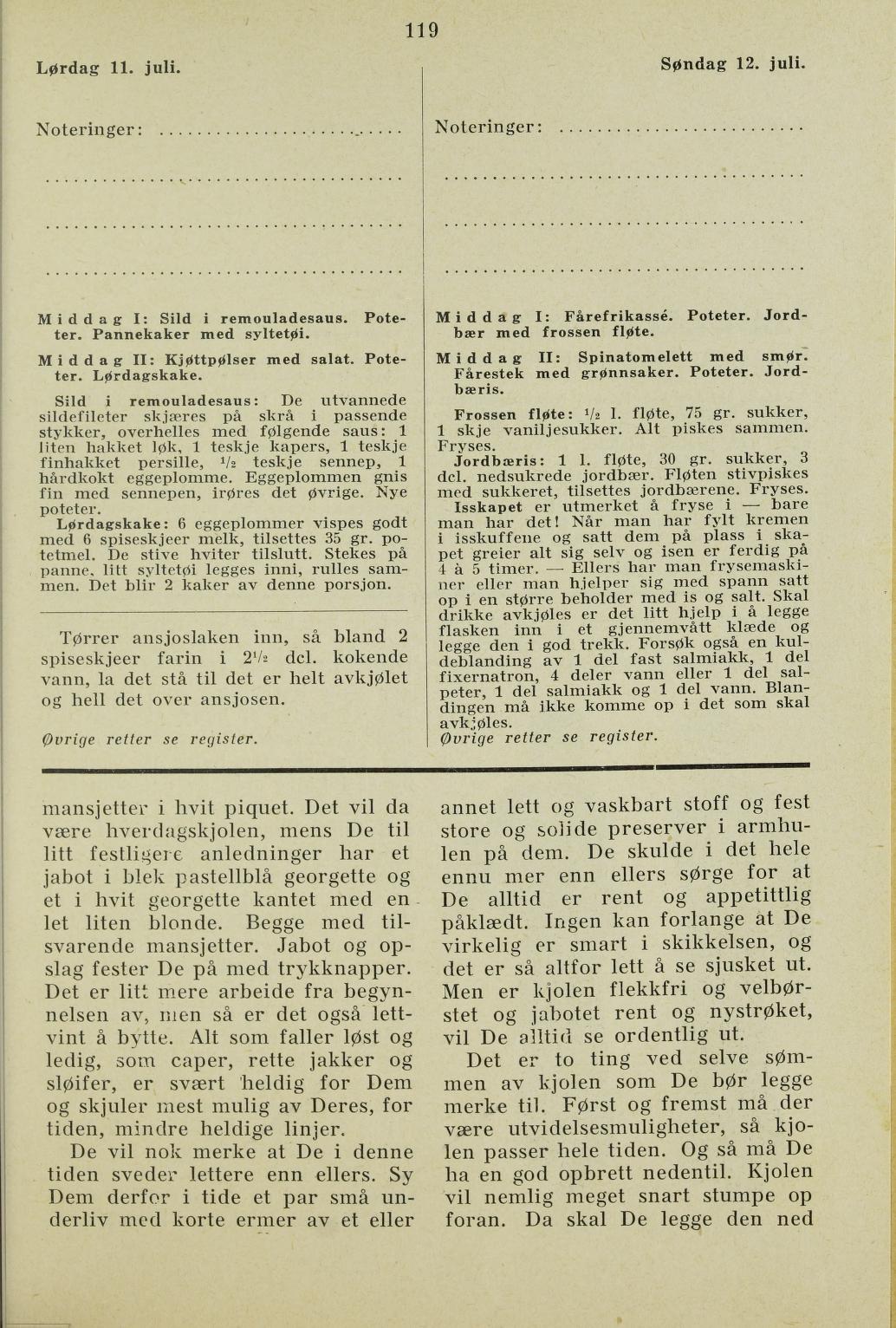 Faksimile av almanakksiden 11. juli 1936