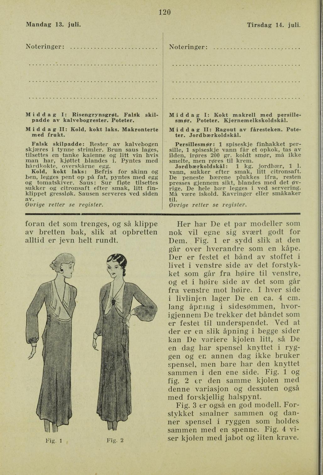 Faksimile av almanakksiden 13. juli 1936