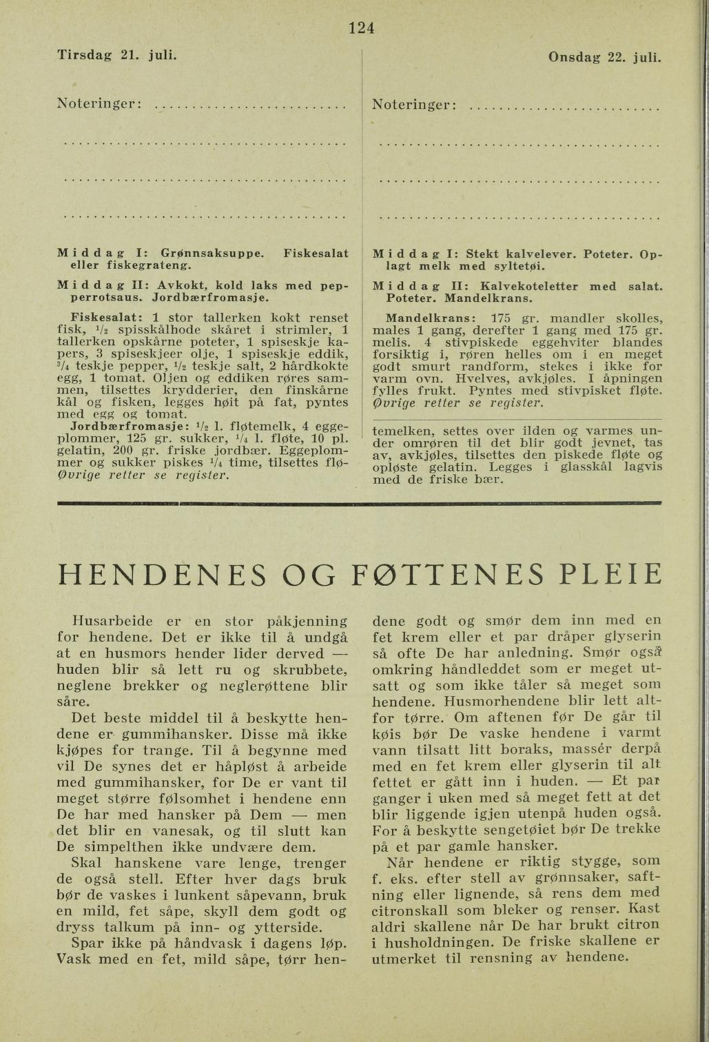 Faksimile av almanakksiden 21. juli 1936