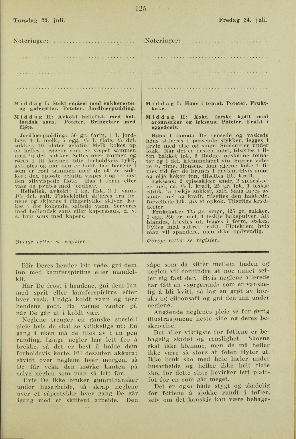 Faksimile av almanakksiden 23. juli 1936
