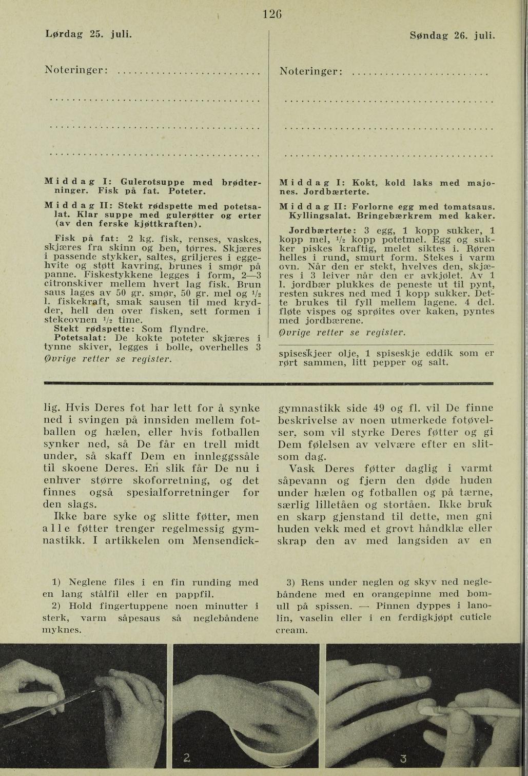 Faksimile av almanakksiden 26. juli 1936