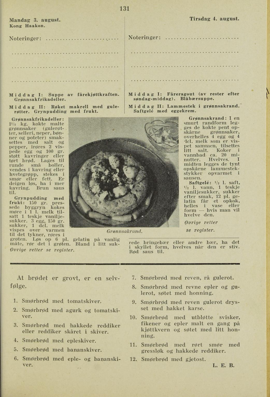 Faksimile av almanakksiden 3. august 1936