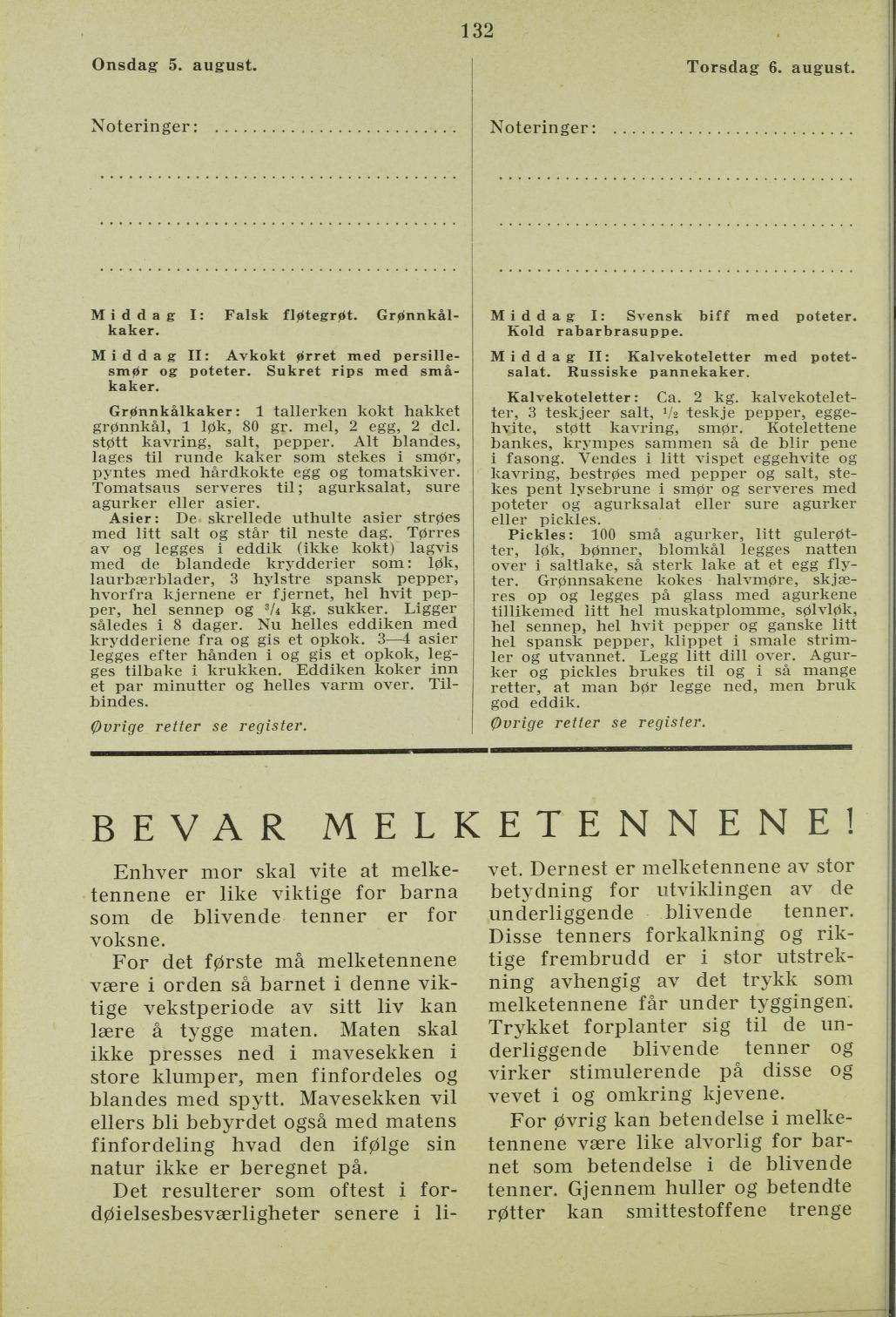 Faksimile av almanakksiden 5. august 1936