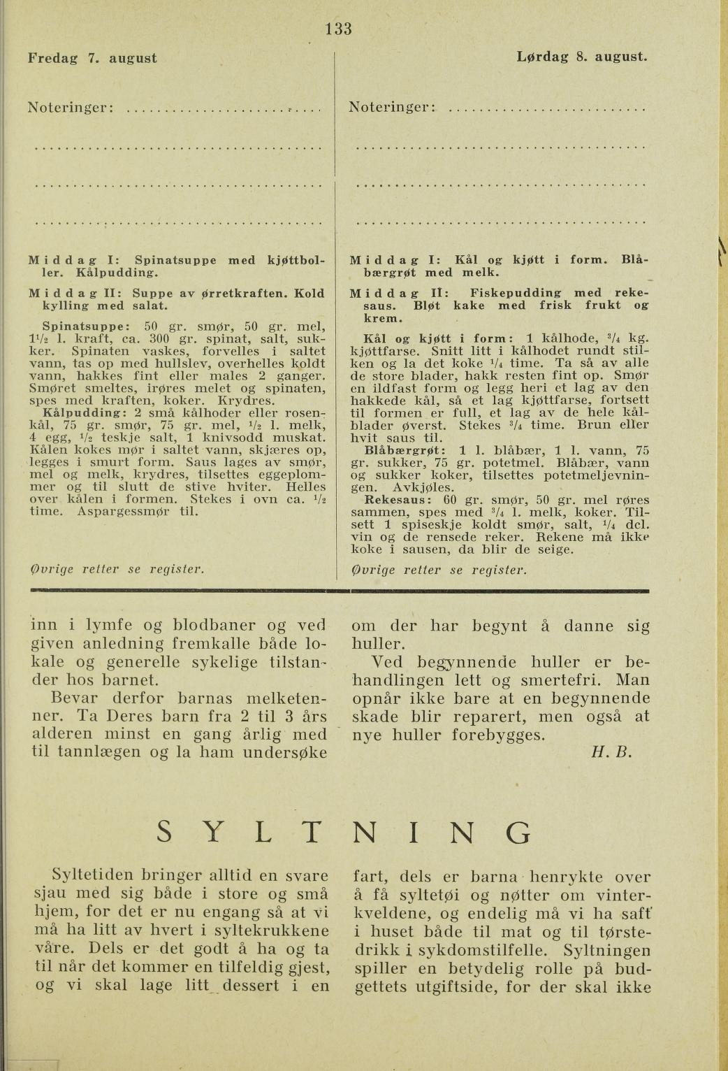 Faksimile av almanakksiden 7. august 1936