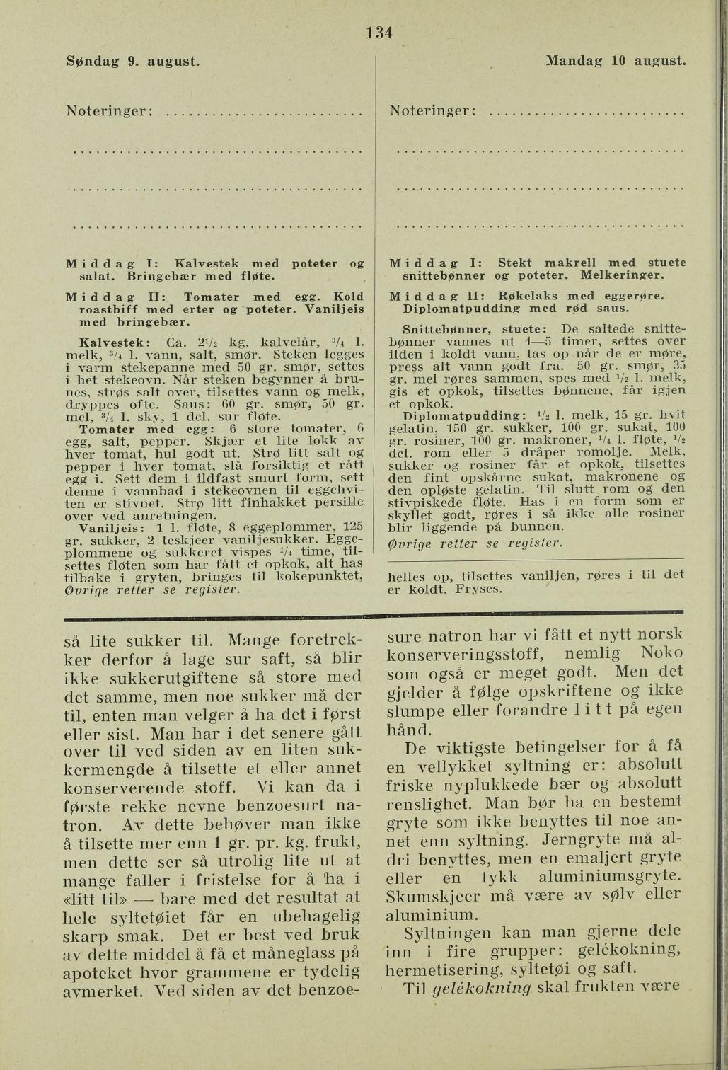 Faksimile av almanakksiden 9. august 1936