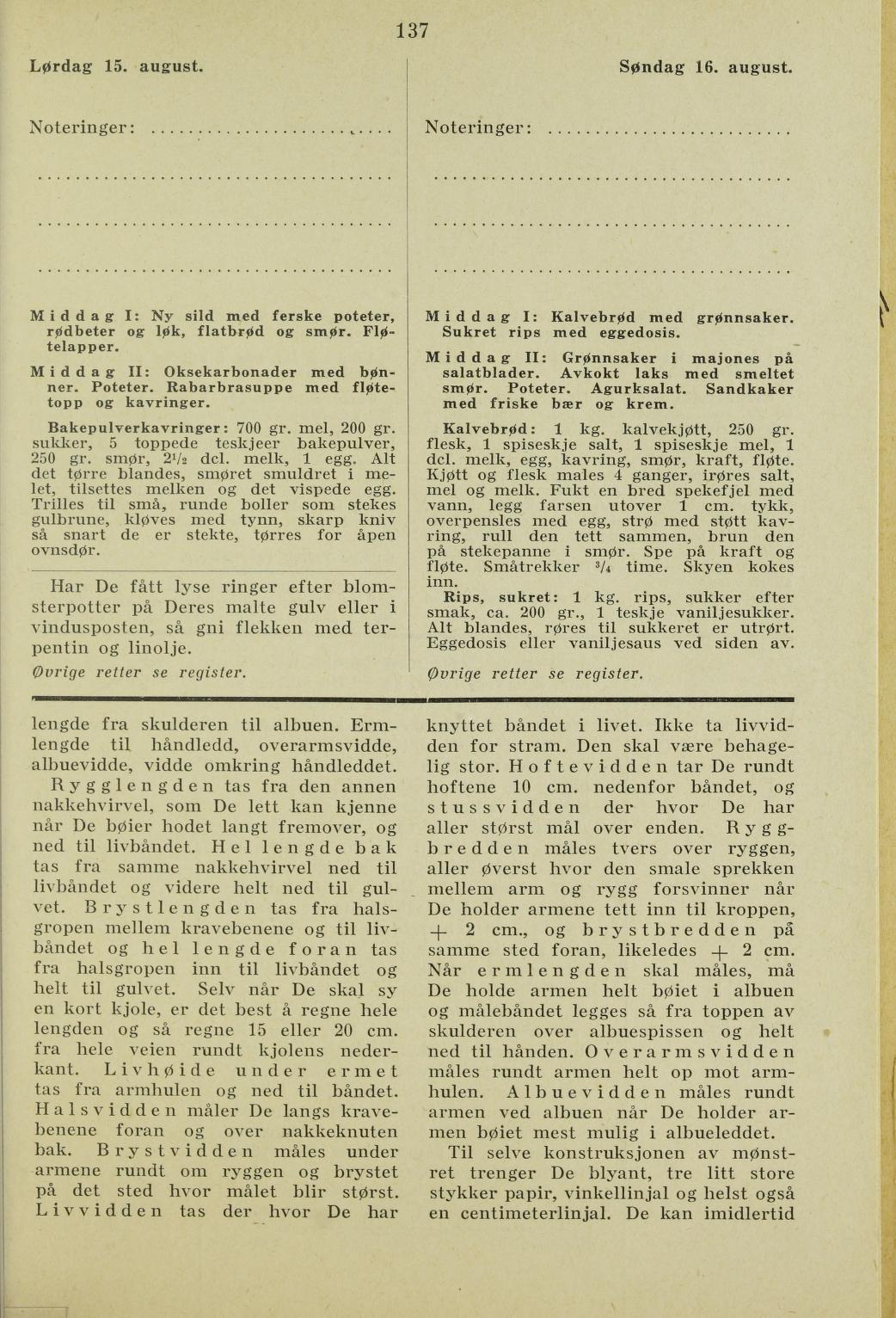 Faksimile av almanakksiden 15. august 1936