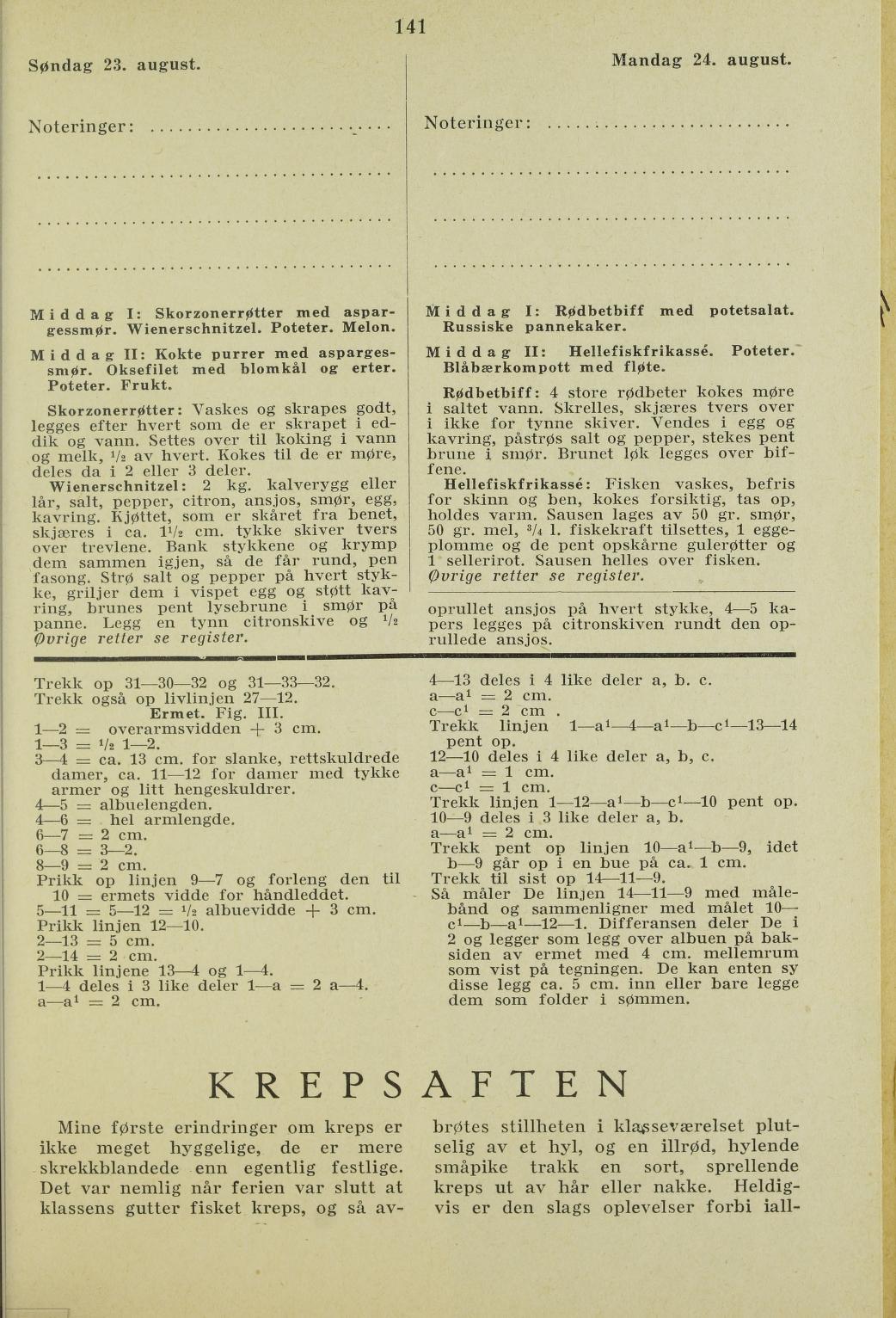 Faksimile av almanakksiden 23. august 1936