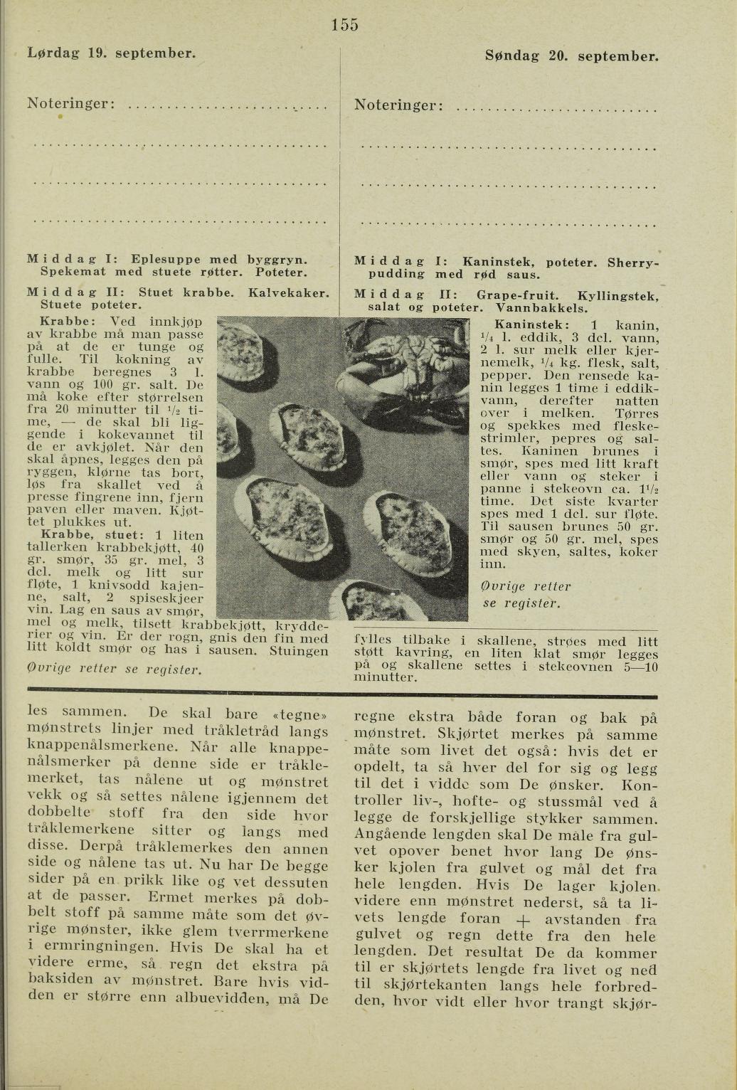 Faksimile av almanakksiden 19. september 1936