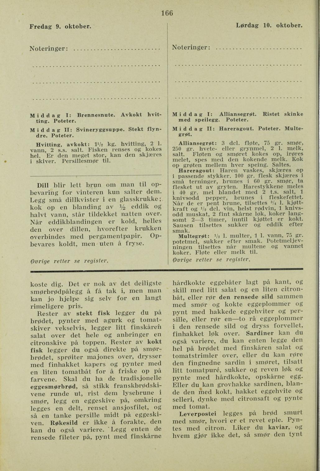 Faksimile av almanakksiden 9. oktober 1936