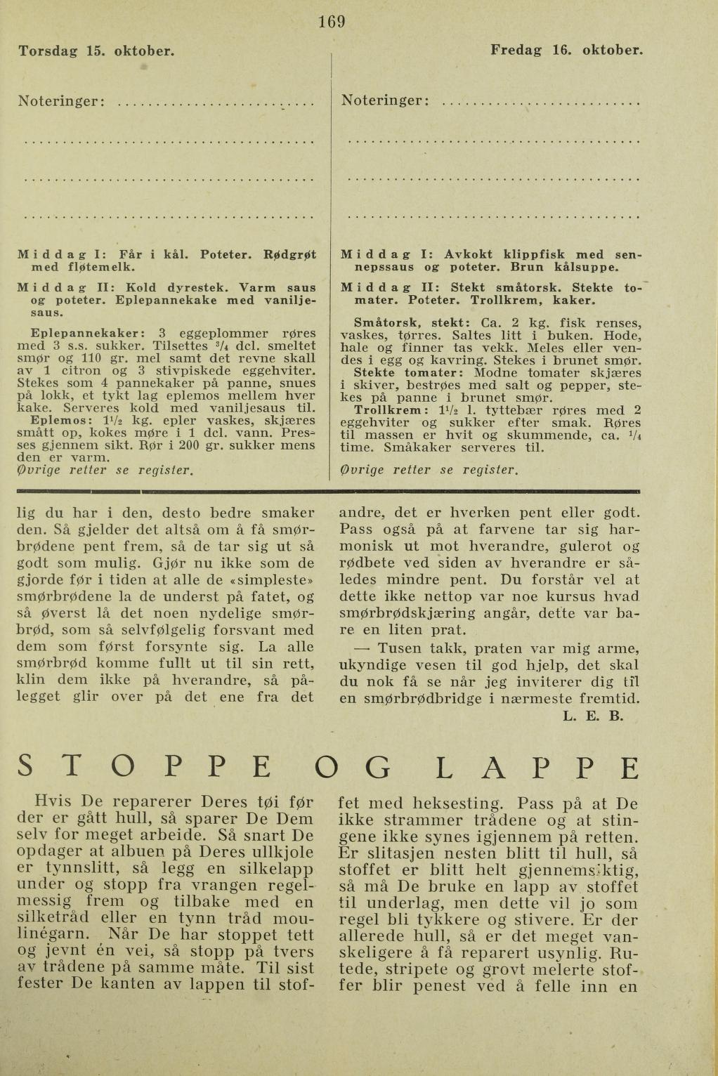 Faksimile av almanakksiden 15. oktober 1936