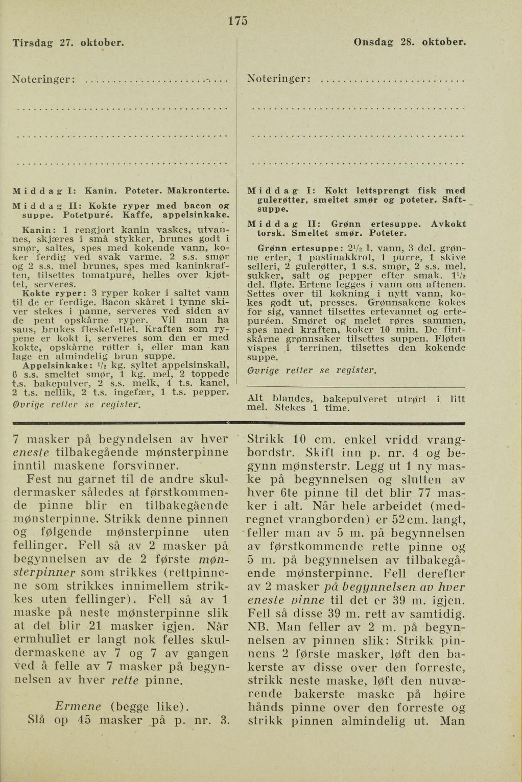 Faksimile av almanakksiden 27. oktober 1936