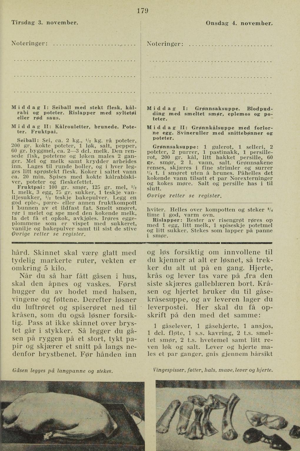 Faksimile av almanakksiden 3. november 1936