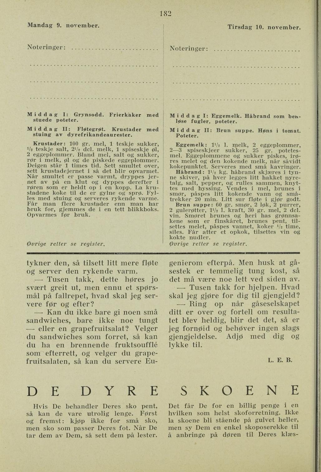 Faksimile av almanakksiden 9. november 1936