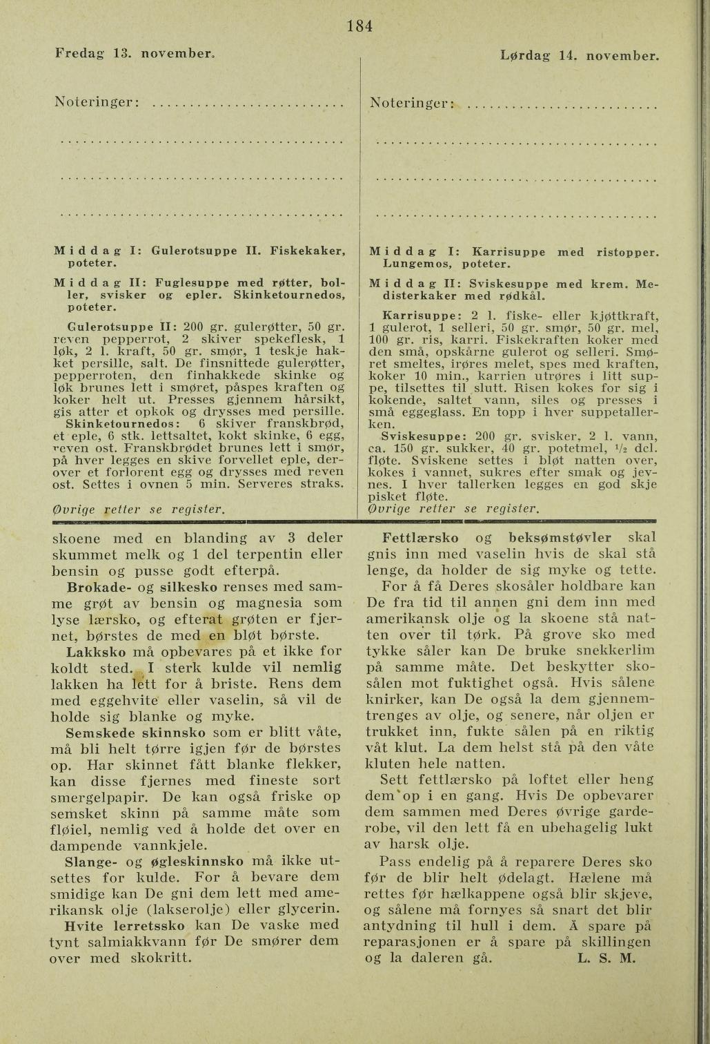 Faksimile av almanakksiden 13. november 1936