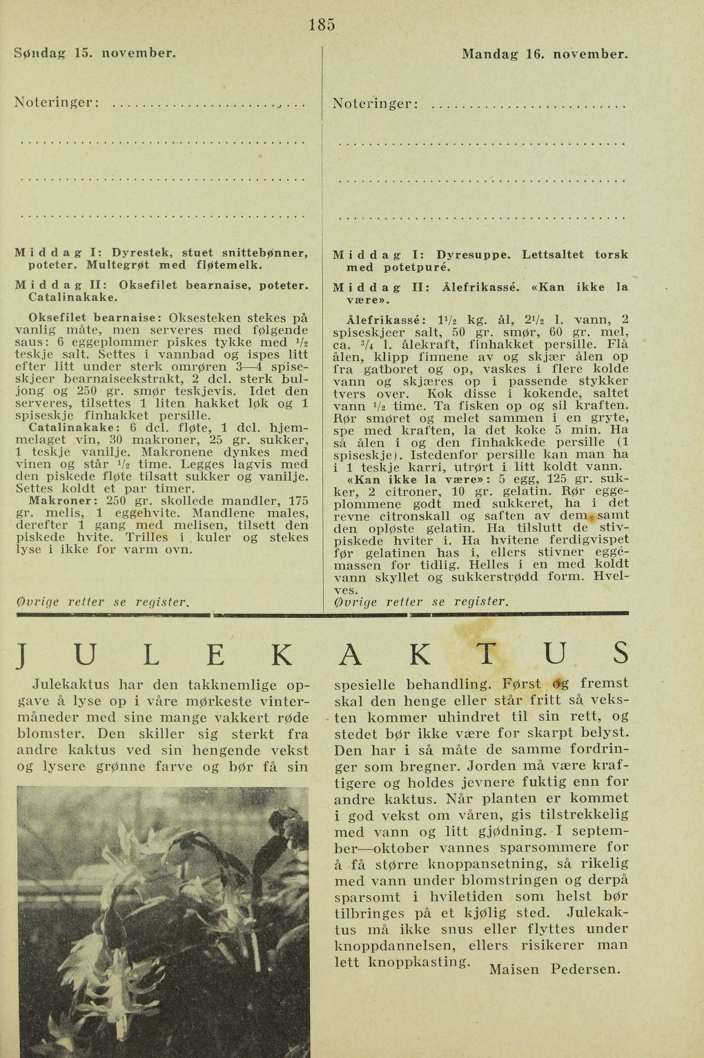 Faksimile av almanakksiden 15. november 1936