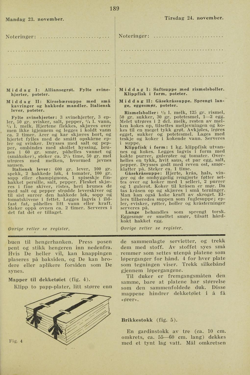 Faksimile av almanakksiden 23. november 1936