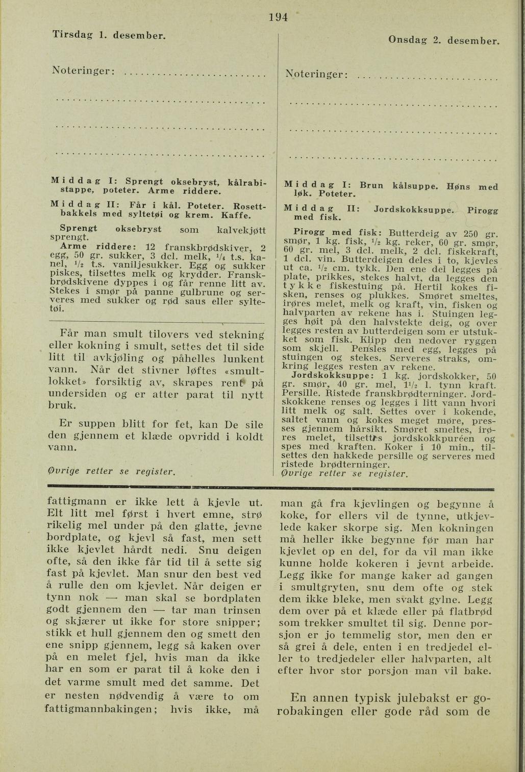 Faksimile av almanakksiden 1. desember 1936