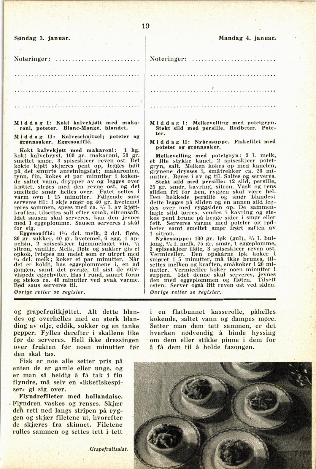 Faksimile av almanakksiden 3. januar 1937