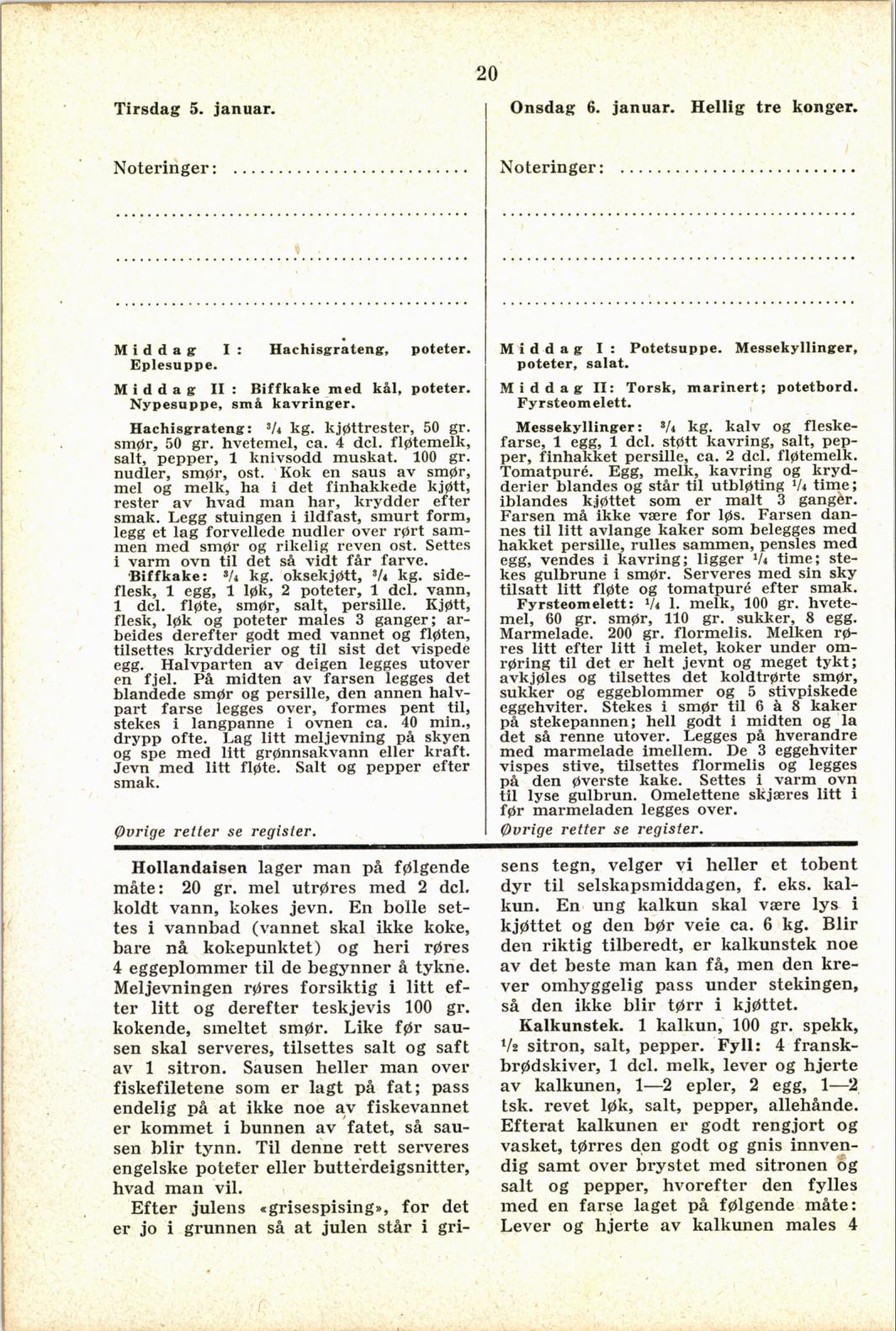 Faksimile av almanakksiden 5. januar 1937